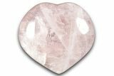 Polished Rose Quartz Heart - Madagascar #280354-1